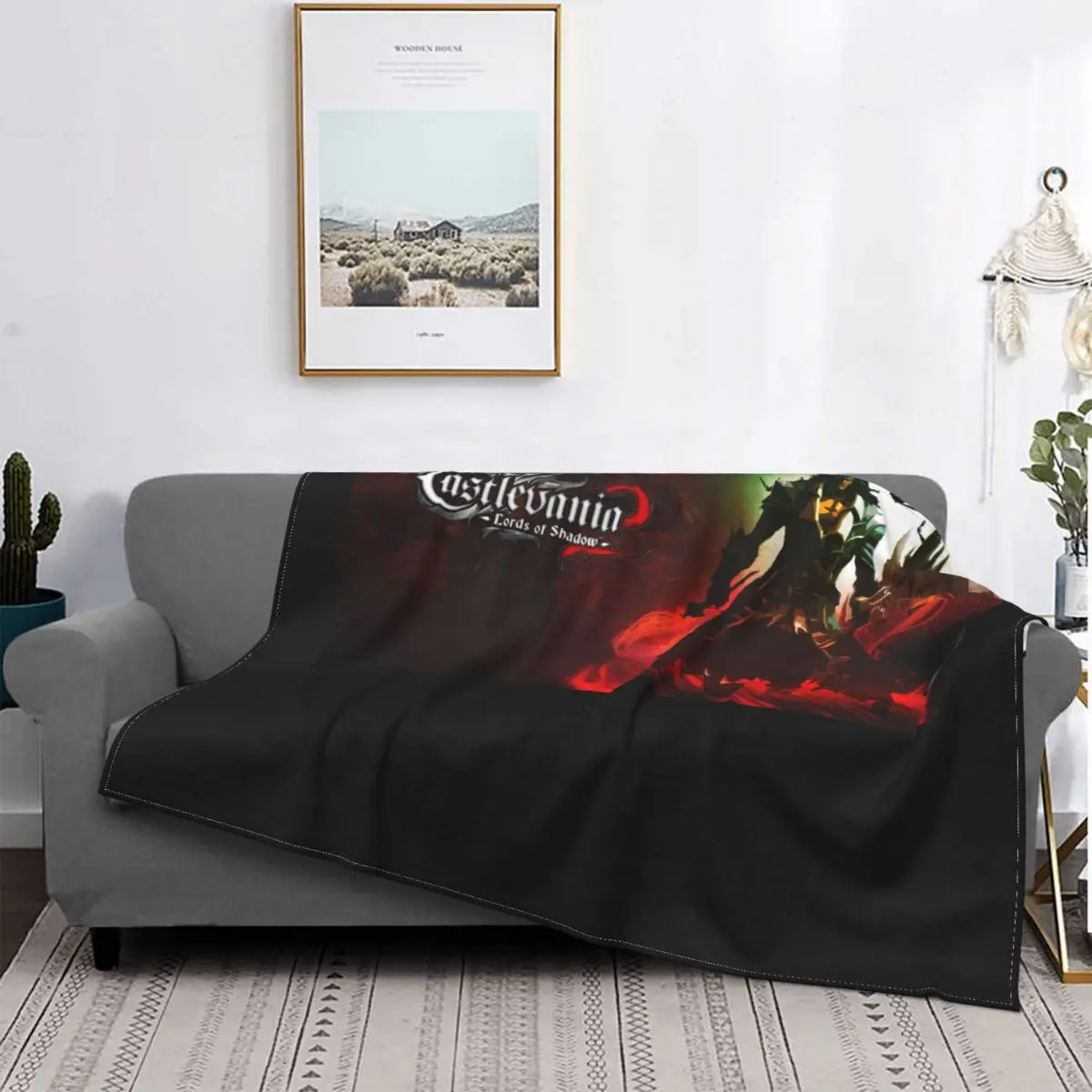 Lords Of Shadow Game Castlevania Blanket Velvet All Season Cute Thin Throw Blankets For Sofa Plush Thin Quilt