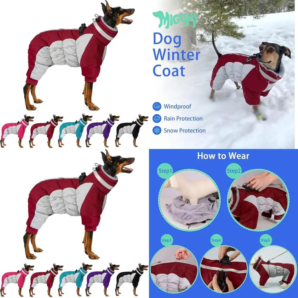 

Теплый зимний светоотражающий комбинезон для собак с шлейкой, на флисовой подкладке, ветрозащитный, для маленьких и крупных пород