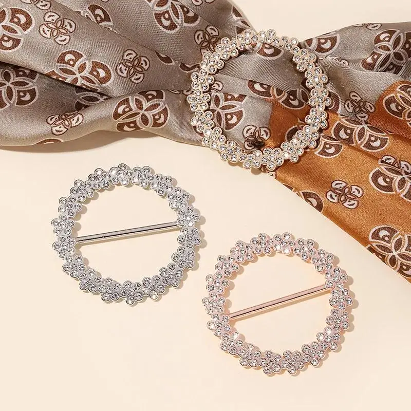 Alloy Multi-function Scarf Buckle Exquisite Japanese-shaped Belt Pin Trendy and Versatile Diamond-set Scarf Buckle