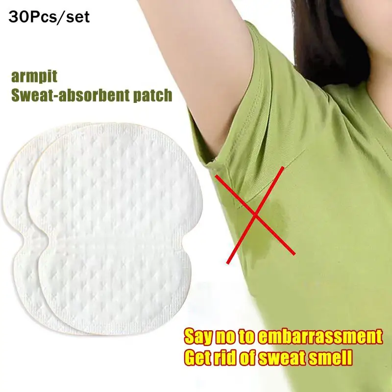 30pcs Unisex Sweat Pads Summer Deodorants: Underarm Anti Perspiration