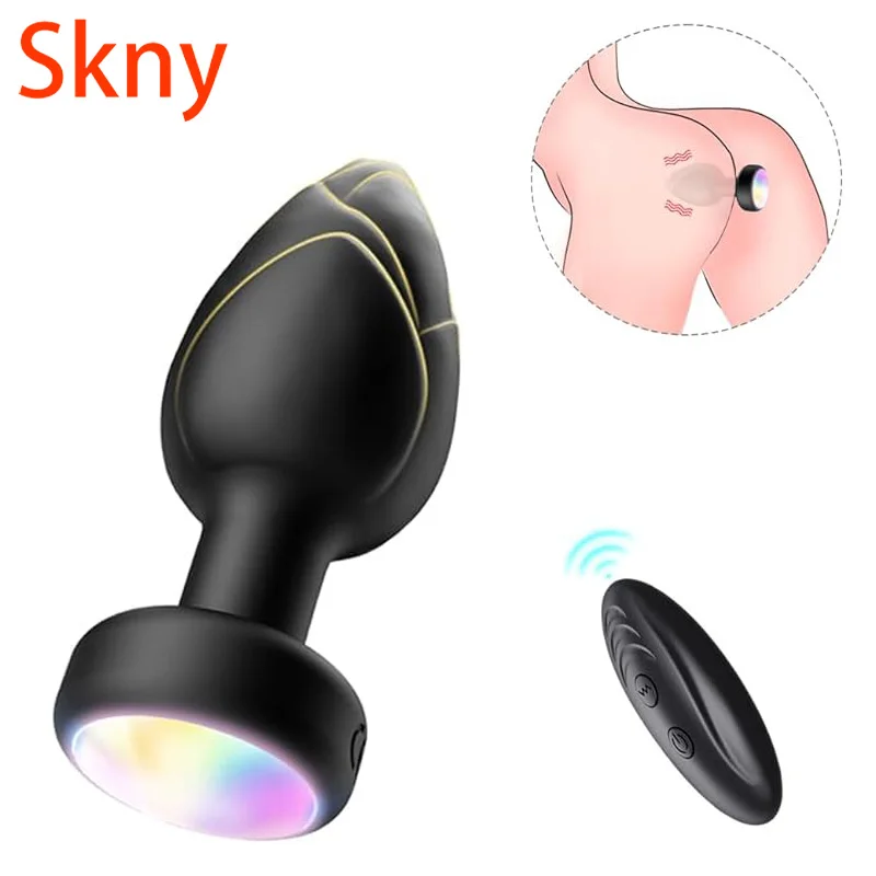 LED Light Anal Vibrator Wireless Remote Control Butt Plug Men Prostate Massager Female Vagina Masturbator for Adult Sex Toys