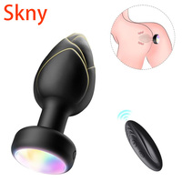 LED Light Anal Vibrator Wireless Remote Control Butt Plug Men Prostate Massager Female Vagina Masturbator for Adult Sex Toys