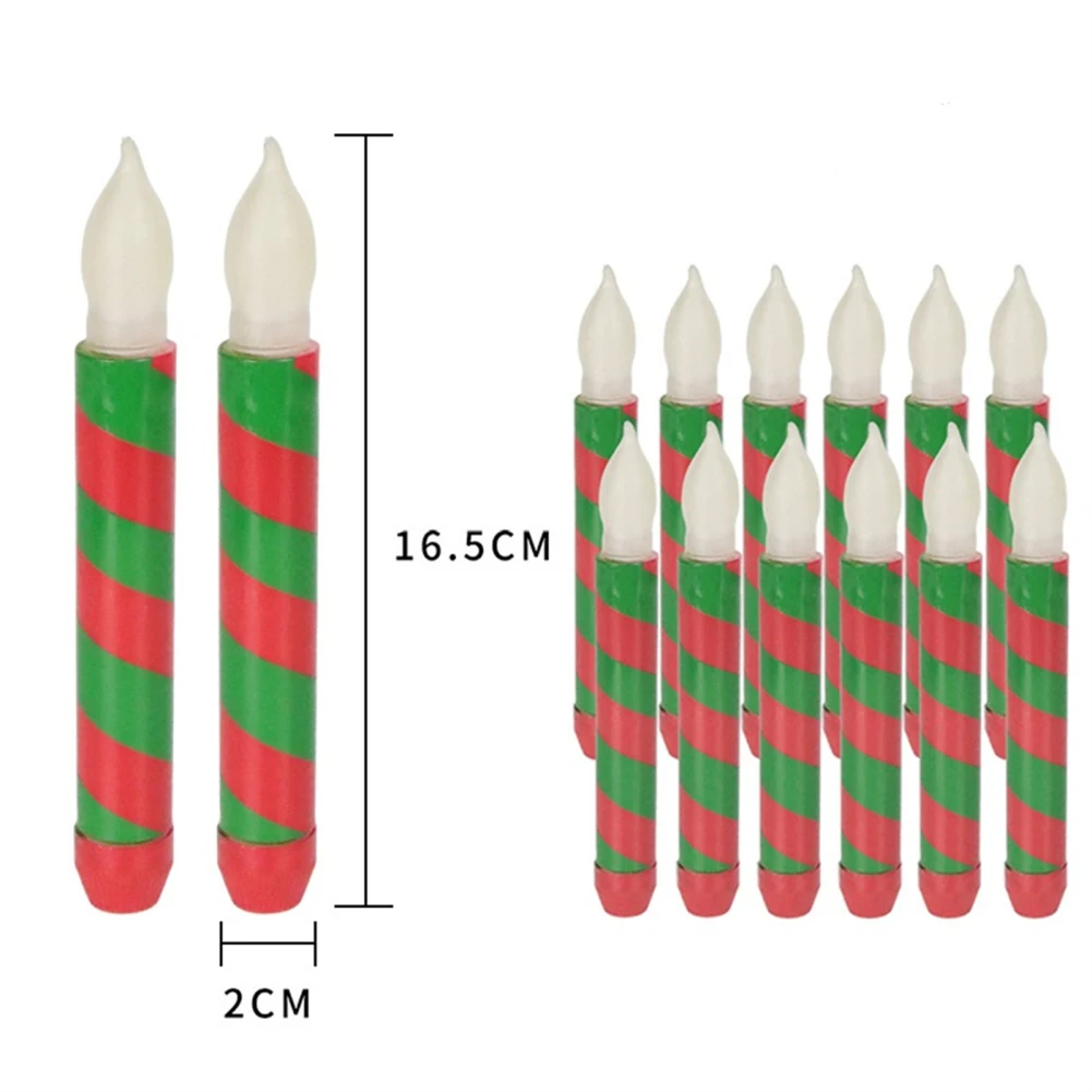 เทียนคริสต์มาส LED 12ชิ้น, เทียน LED ไร้เปลวไฟใช้แบตเตอรี่อุปกรณ์งานเลี้ยงวันเกิดงานแต่งงาน