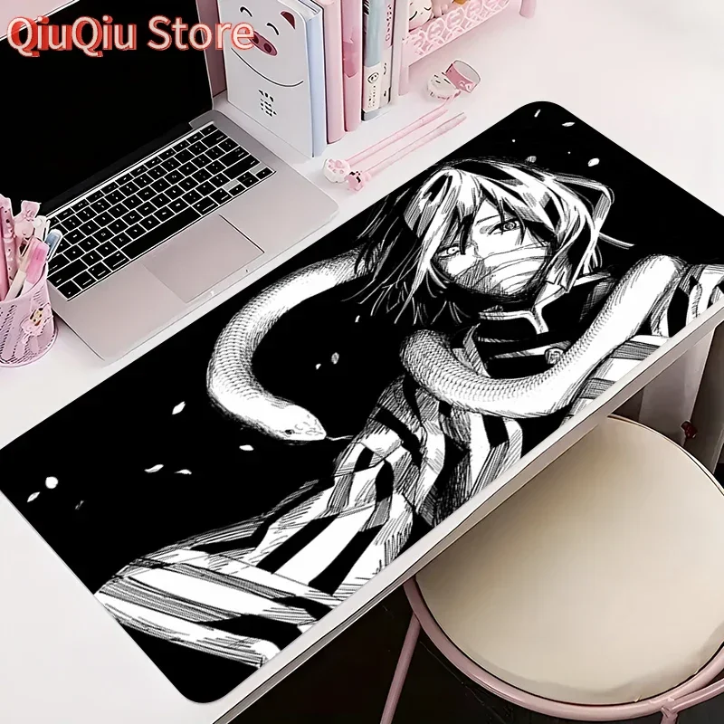 

Коврик для мыши, аксессуары для офисных ПК, коврик для клавиатуры, противоскользящий резиновый коврик с рисунком аниме, D-demon Slayer Obanai Iguro Gamer, настольный коврик