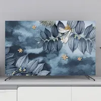 Chinese Style Flower Bird Printed TV Hood Thick Velvet Soft Breathable Protective Cover 32-85 Inch Household LCD Dust Covers