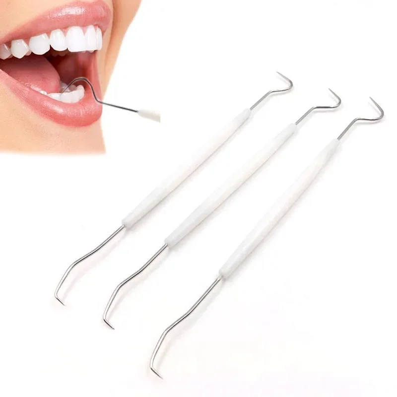 1/5PCS Stainless Steel Double Ends Dentist Teeth Clean Hygiene Explorer Probe Hook Pick Dental Tartar Scraper Remover Care Tool