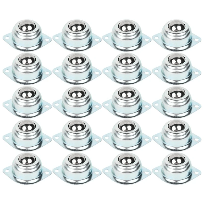 Swivel Ball Caster Car Robot Universal Eye Round Wheel Mechanical Trolley Furniture Hardware,Universal Bal,20 PCS Easy Install