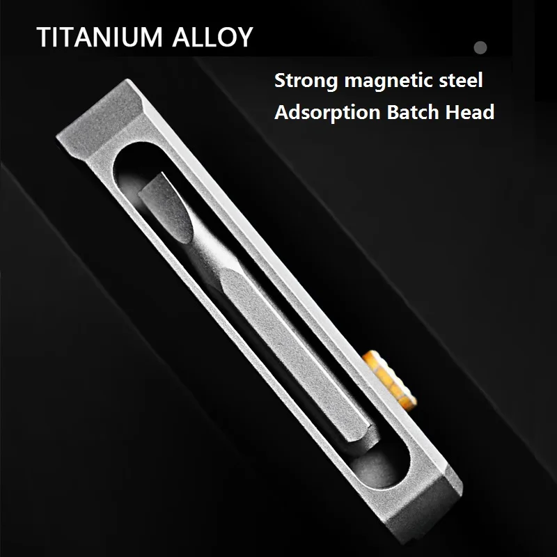 Mini Titanium alloy screwdriver, lightweight handle screwdriver bit, home portable disassembly Outdoor tool EDC Keychain