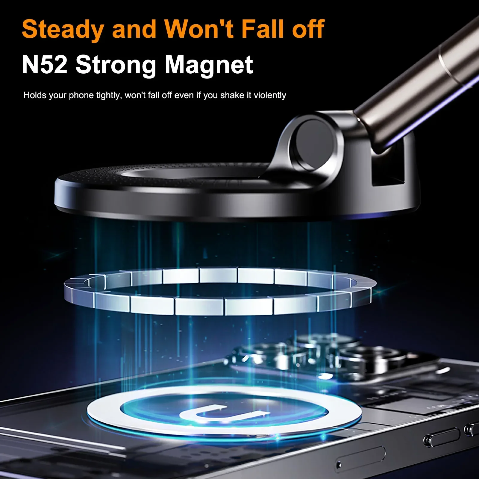 Xiaomi K007 Uchwyt samochodowy próżniowy magnetyczny składany 360 °   Regulowany stojak z mocnym przyssawką do biurka na telefon komórkowy Universal Us K009 — zdjęcie produktu 4