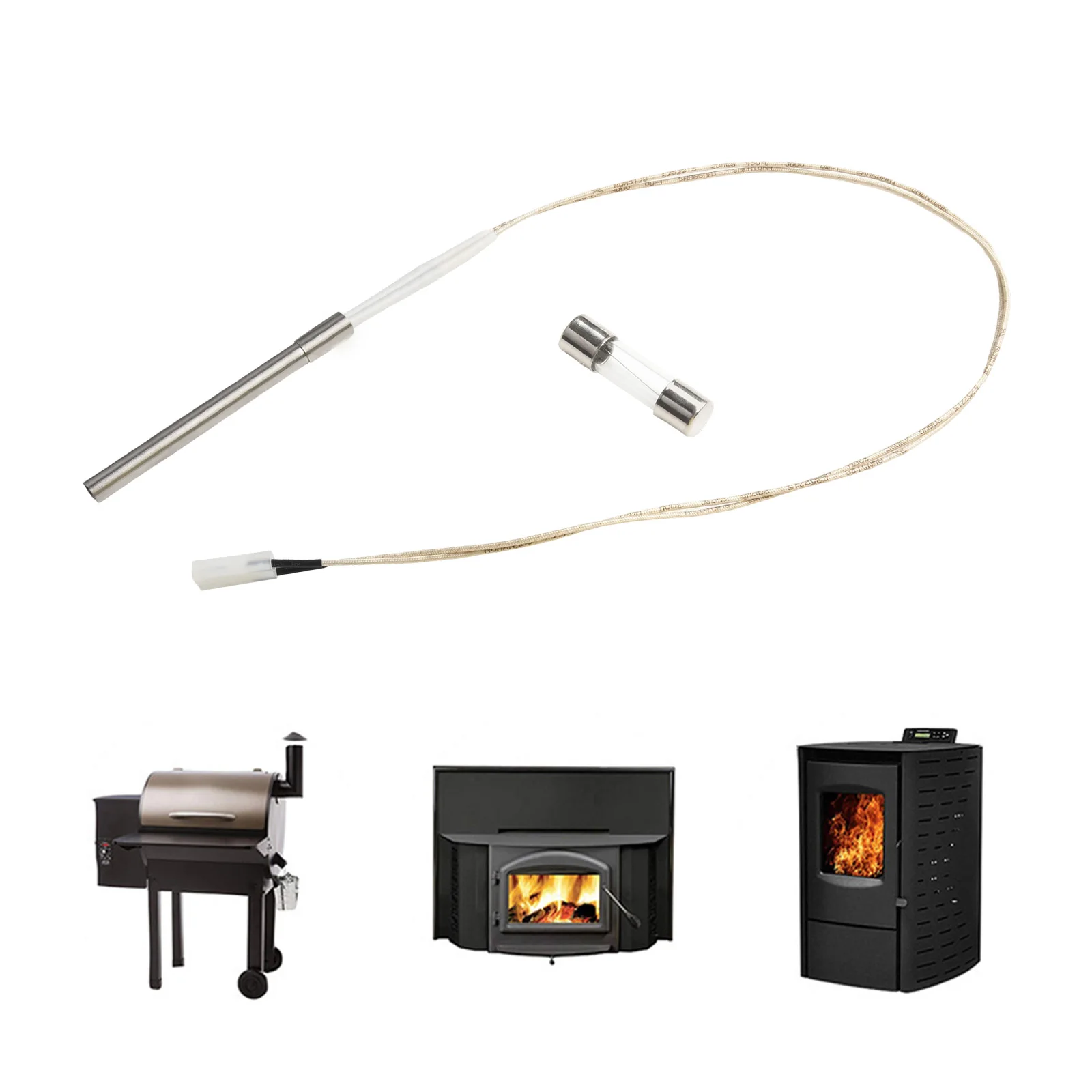 Ignition Rod Brand New Silicone White Sleeve Stainless Steel 310S TR 9.5*110 120v 200w L Outdoor Cooking  Ignition