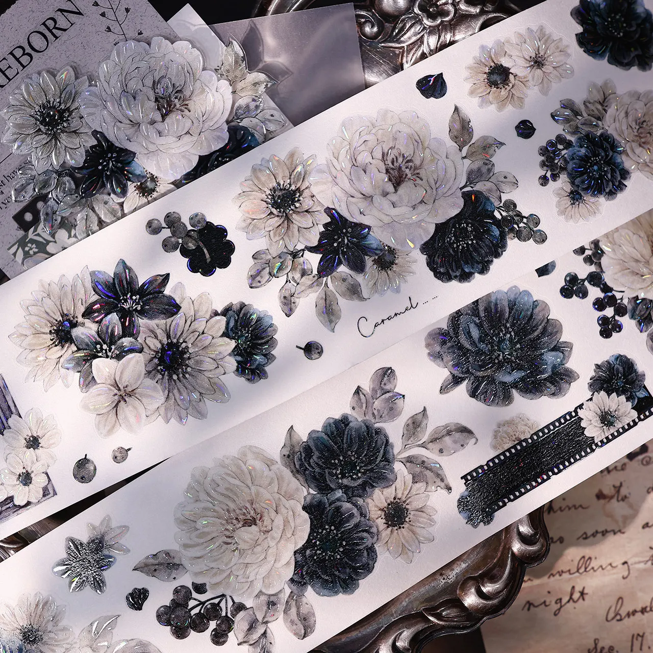 XiaoBaiJia Studio Vintage The Tracing Of Old Flower Washi Paper Tape Planner DIY Card Making Scrapbooking Decorative Sticker