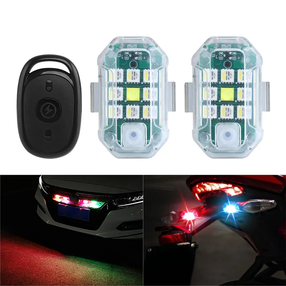 KEVANLY 2/4 in1 Strobe light Warning light Flashing Signal light For Car Motorcycle Grille beacon Fault light RGB Remote control