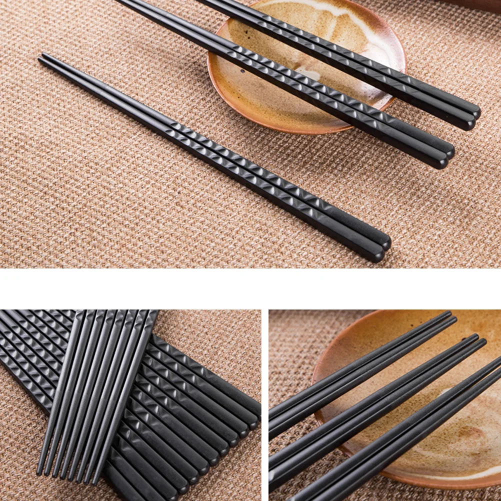 

5pcs Japanese Style Hexagonal Chopsticks 24Cm Reusable Non-Slip Fiberglass Utensils Home Use Gift Storage