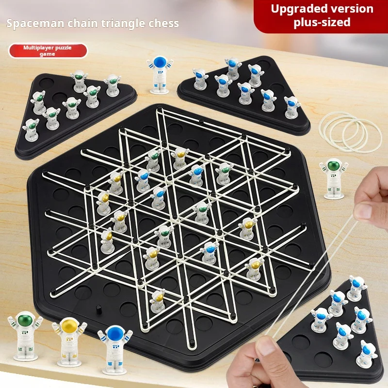 Keten Driehoek Schaakspel Triggle Rubberen Band Spel Educatief Interactief Spel Battle Set Voor Familiefeest Cadeau