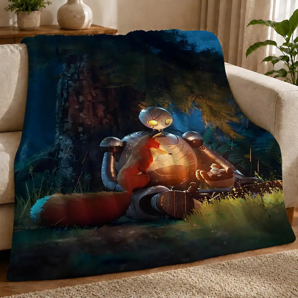The Wild Robot Throw 1pc Flannel Blanket Soft Lightweight Warm Cozy For Bedroom Sofa Bed