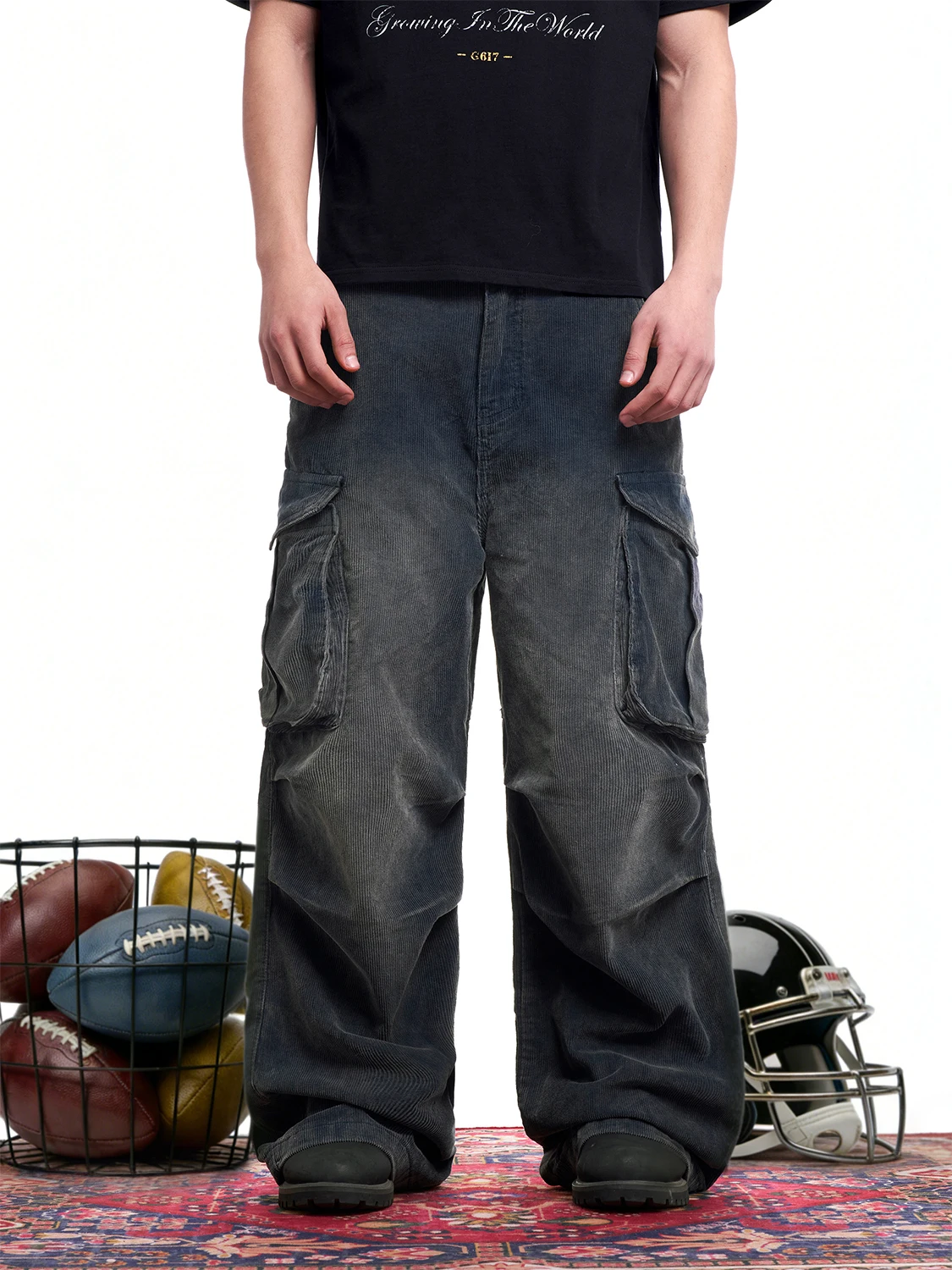 

MT99 Corduroy Casual Pants American High Street Loose Men's Straight Leg Cotton Workwear Trousers Vintage Sle Faionable