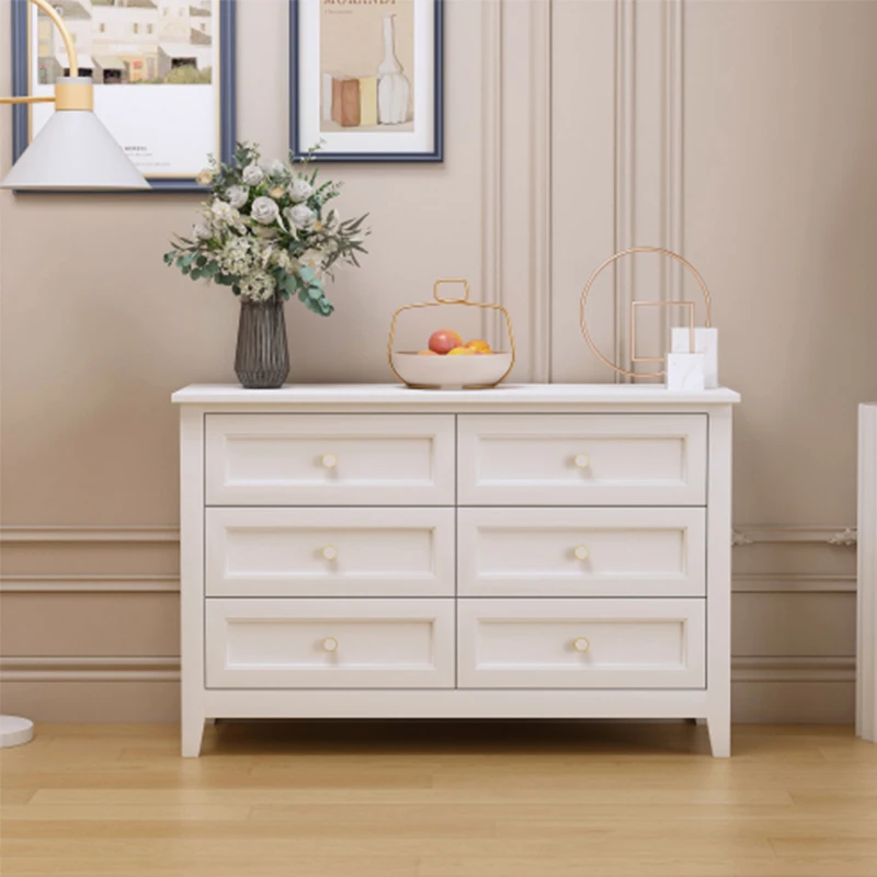 Solid Wood spray-painted drawer dresser bar,buffet tableware cabinet lockers buffet server console table lockers,White