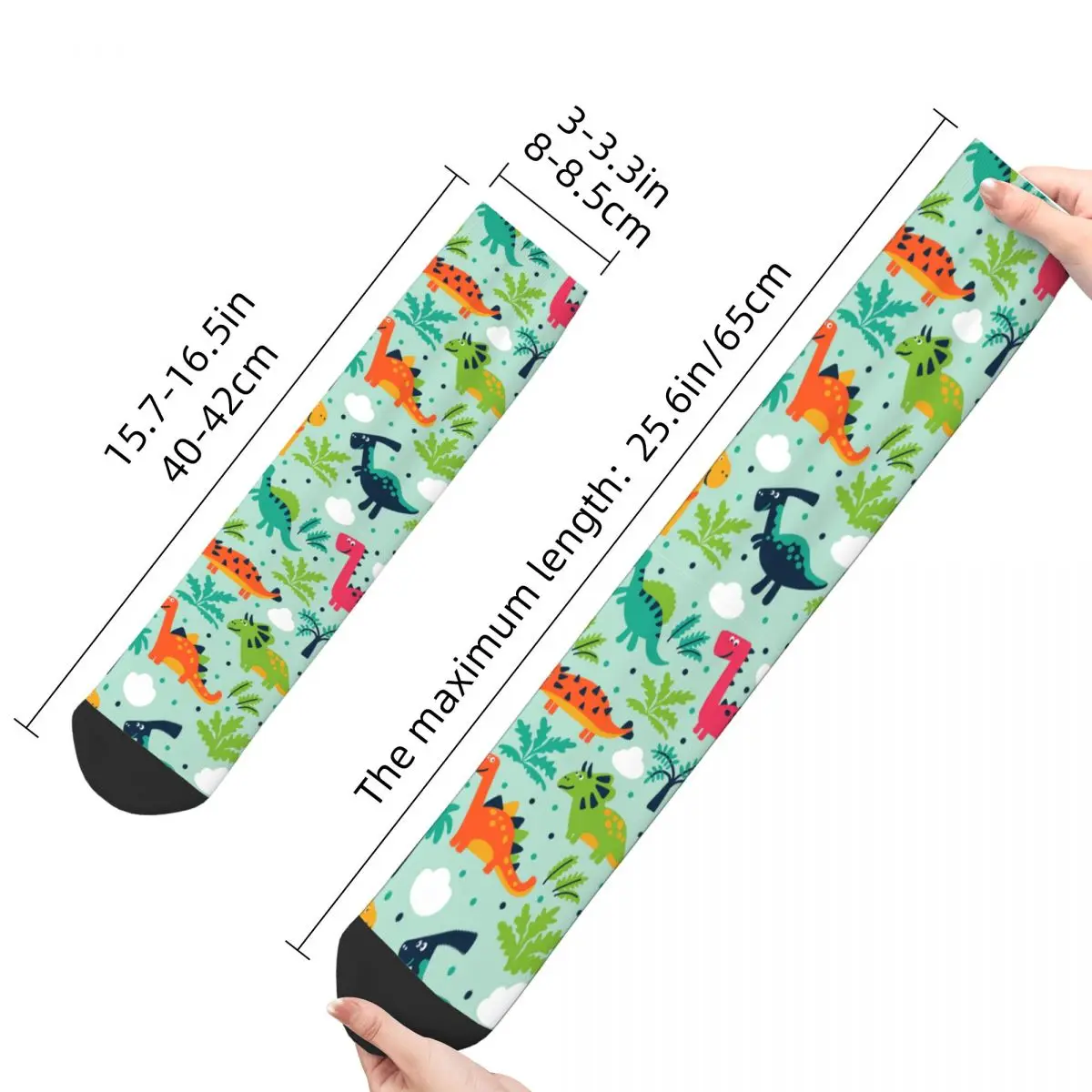 New Male Men Socks Casual Dinosaur Cute Cartoon Sock Polyester Skateboard Women's Socks Spring Summer Autumn Winter