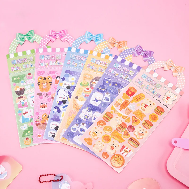 32 pack/lot Kawaii Rabbit Bear Animal Stickers Cute Decorative Stationery Sticker Scrapbooking DIY Diary Album Stick Label