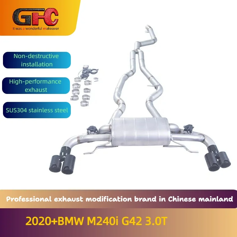 

GFC brand for the 2020+BMW M240i G42 3.0T SUS304 high-performance variable valve exhaust system with muffler and tips