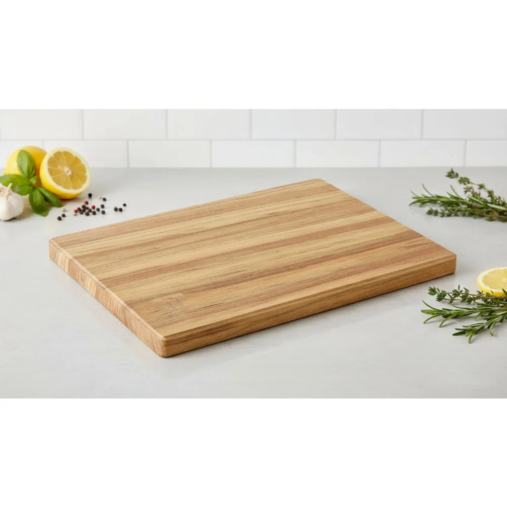 

Premium Teak Wood Cutting Board with Non-Slip Feet - Durable Kitchen Chopping Board for Home Chefs