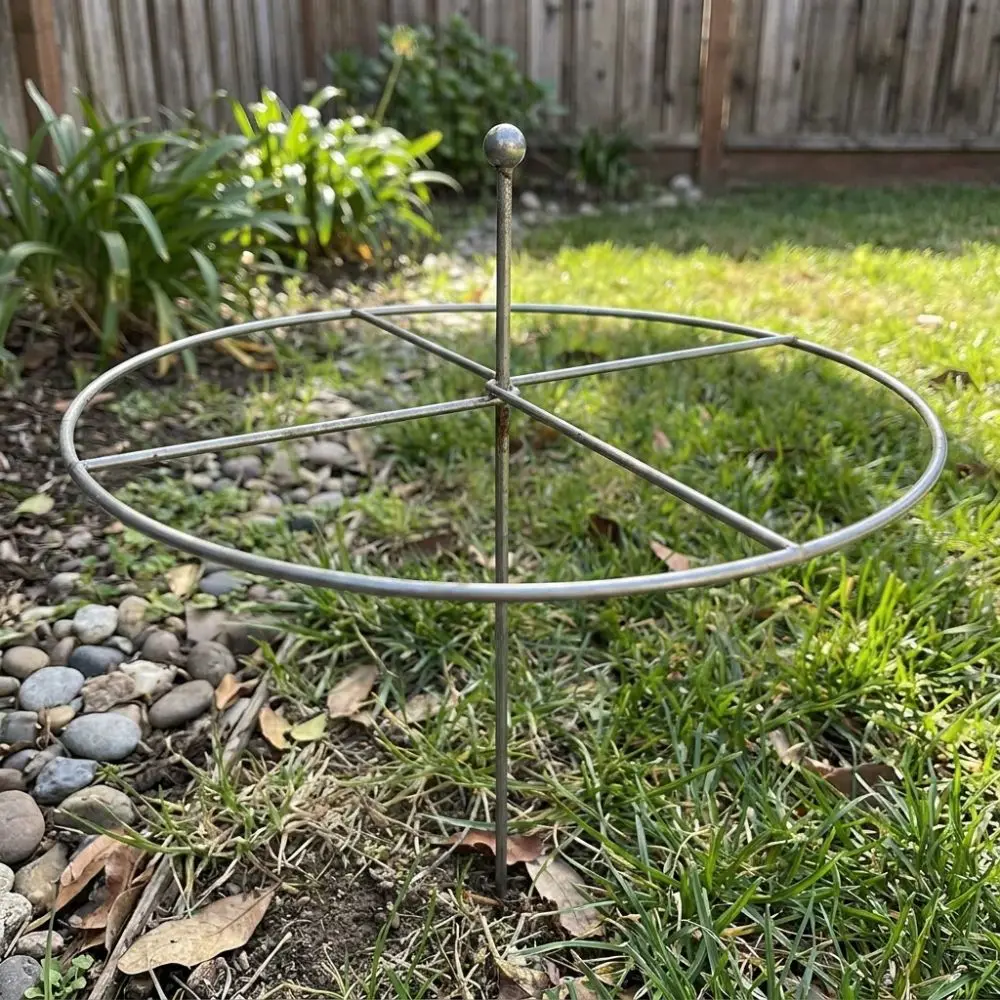 Sturdy Iron Art Metal Plant Support Ring Weather-Resistant Anti Lodging Heavy Duty Plant Cage Smooth Rust-Proof