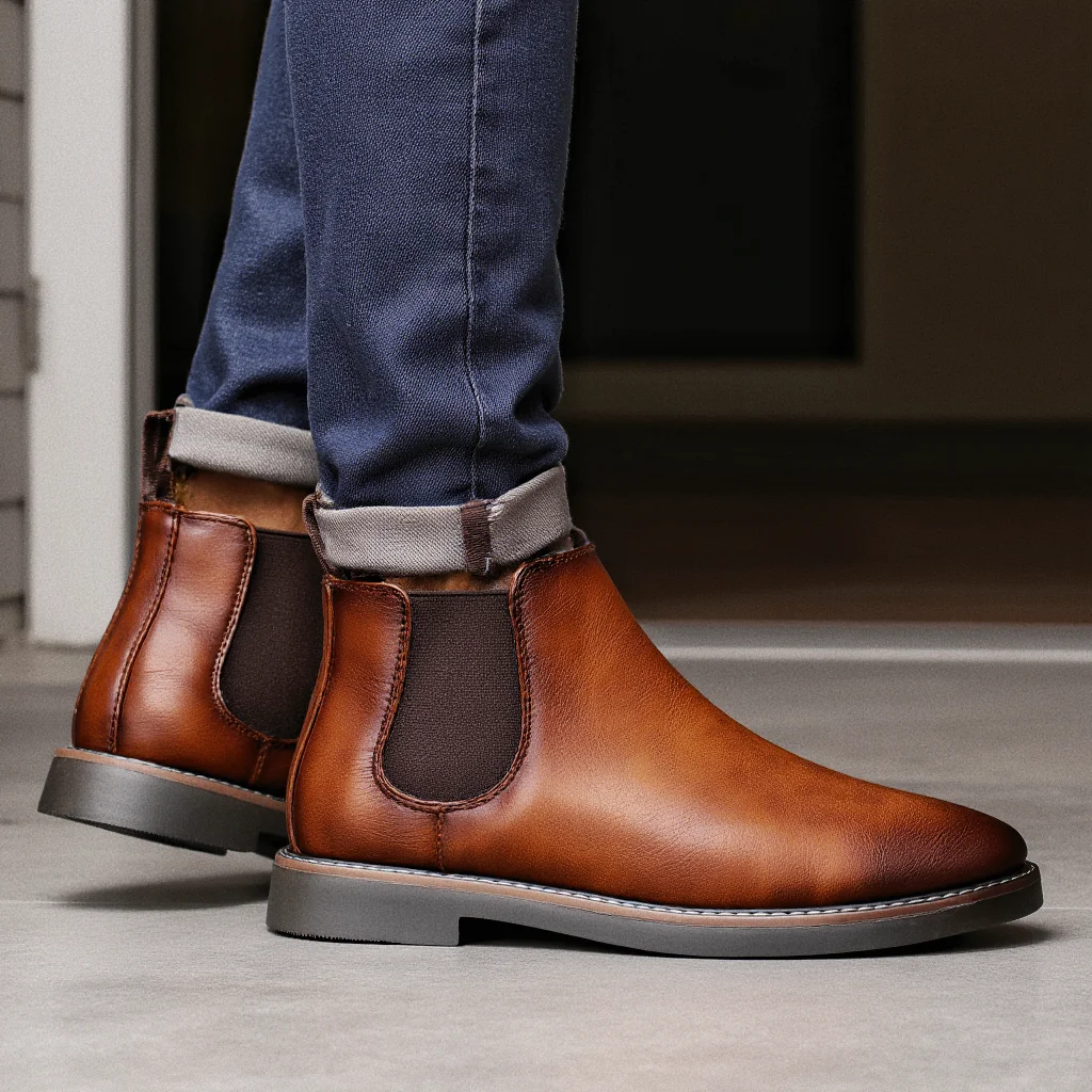 40 ~ 46 Botas Chelsea Masculinas Marca Retro Confortável Moda Masculina Botas