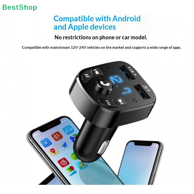 MP3 Player Car Bluetooth Receiver Lossless Sound Quality Conversion Multifunctional Car Charging