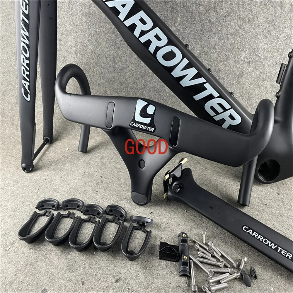 Рама шоссейного велосипеда T1000 на заказ, матовая карбоновая рама UD, комплект дорожной рамы с рулем BB79