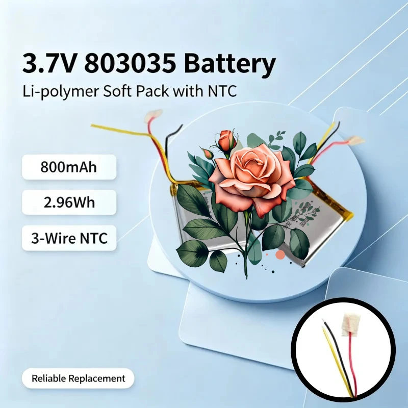 803035 3.7V 800mAh Polymer Lithium Battery Compact Design Long Endurance Safe Power Source For Outdoor Travel Equipment