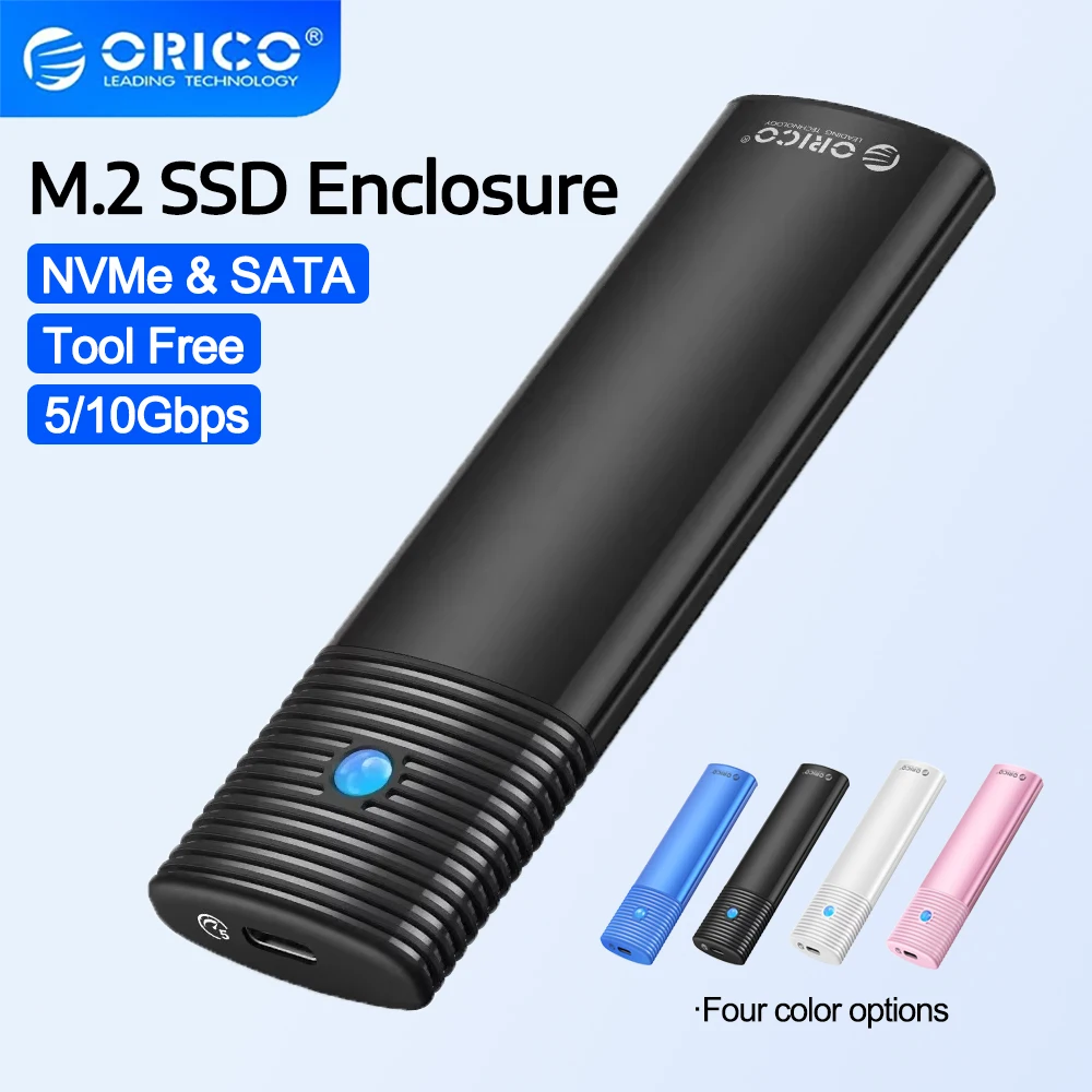

ORICO M2 SSD Case M.2 NVMe/SATA SSD Enclosure 10/5Gbps Adapter USB3.1 Type-C Gen2 Disk Box M.2 SSD Reader Case Support M/M&B Key