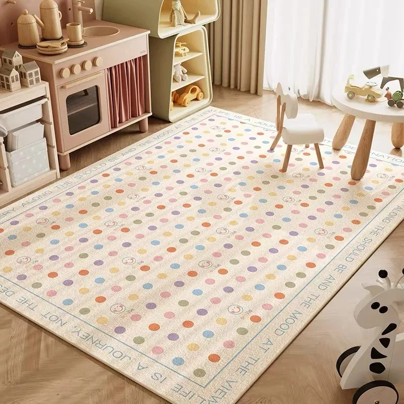Cute Polka Dots Play Carpet Lot Kids Soft Playmat Area Rug Girl Educational Toys for Children Colorful Patterns Floor Mat Gift