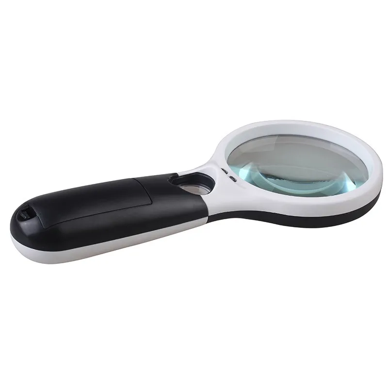 The Explosive 6902AB Double Lens with 3 LED Bulb Clappers Holds a High Power Reading Plastic Magnifying Glass with Lamp