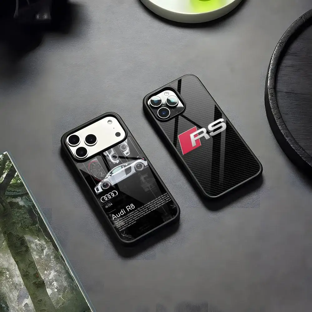 Etui na telefon A-Audis R-S SportS Car, silikonowe etui PC+TPU do iPhone 17 16 14 11 12 15 13 Pro Max 8 7 6 Plus X SE XR, twarda obudowa — zdjęcie produktu 2
