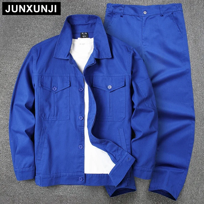 Men Autumn Winter Cotton Work Suit Loose Wear Resistant Anti Scald Labor Workwear Set For Factory Workshop