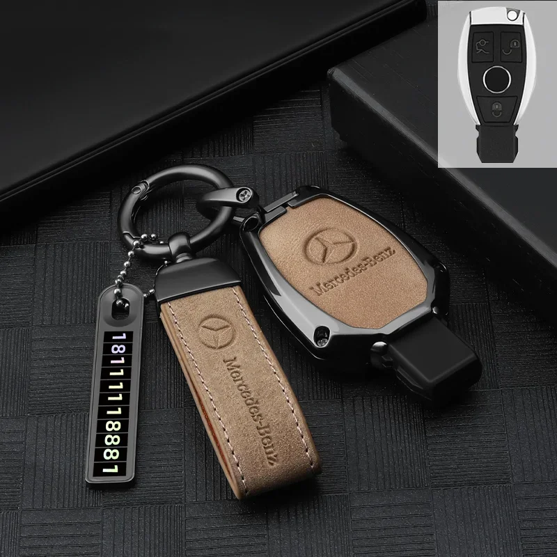 Fashionable Two Colors Zinc Alloy Car Key Case Cover Protection For Mercedes Benz A B C S Class AMG GLA CLA GLC W176 W221 W204