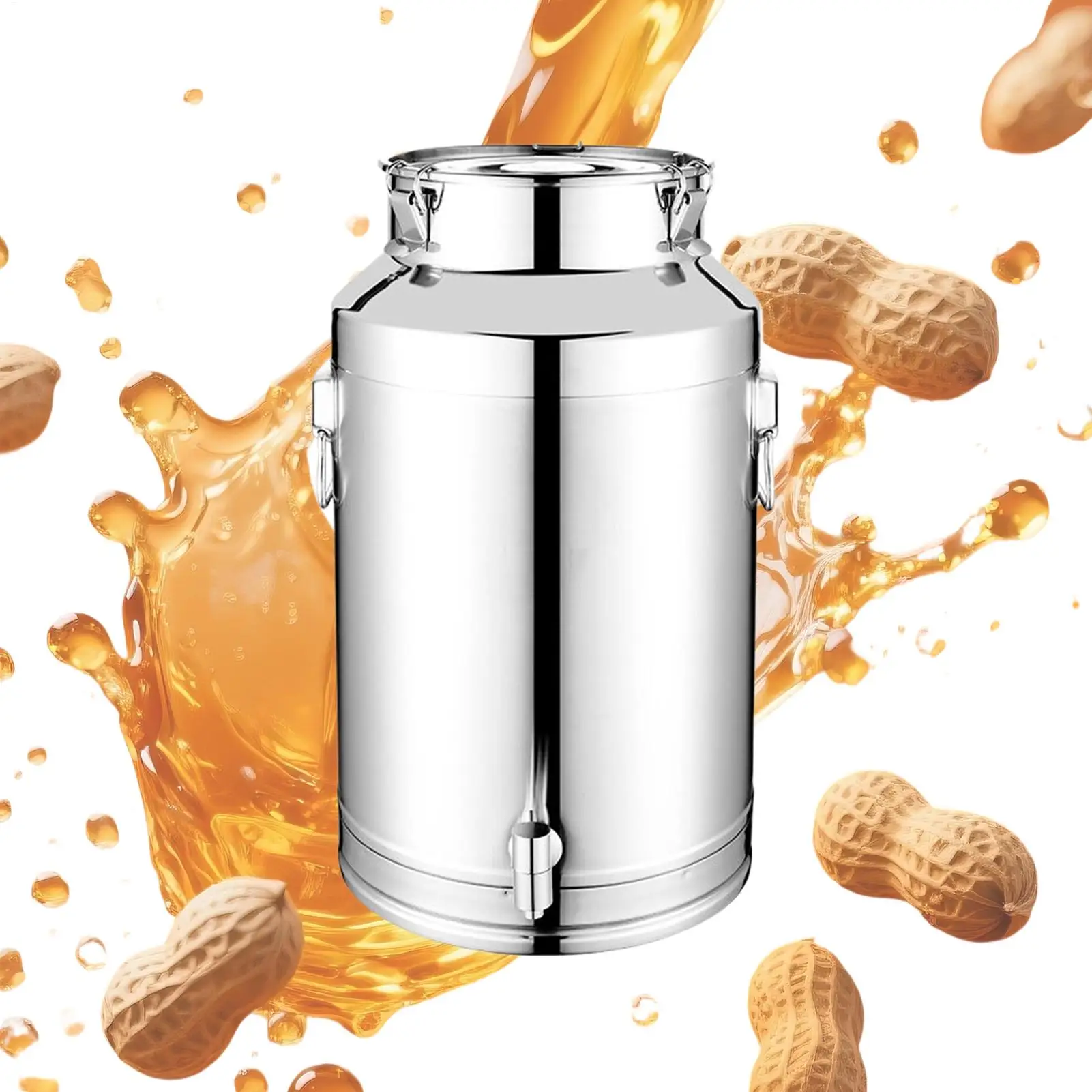 5/9/14L Stainless Steel Bucket Wine Bucket Airtight Milk Beer Cooking Oil Bucket with Lid Kitchen Storage Container with Faucet