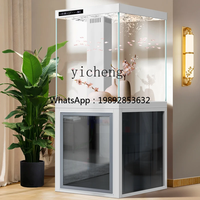 

Y1 vertical fish tank small living room household bottom filter water-free smart aquarium floor-to-wall