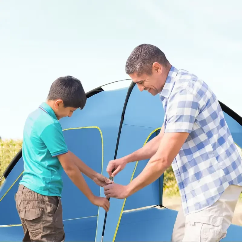 Quick Open Beach Tent 2-3 Person Portable Sun Shelter UV Protection Waterproof Camping Canopy Shade Cabana for Outdoor
