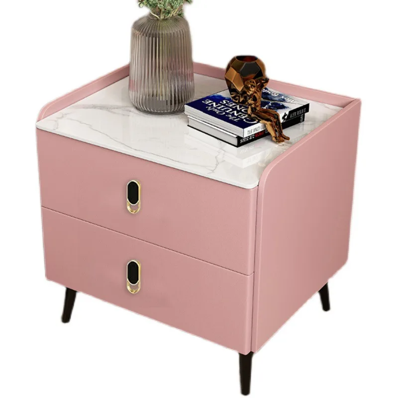 

Light luxury, shelf, all solid wood, smart, simple cabinet, bedside, rock slab,