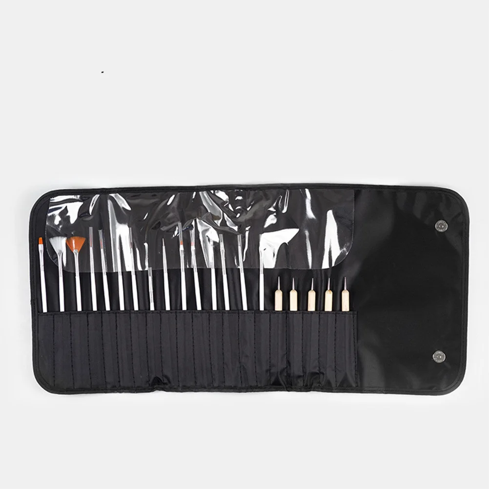 

20pcs Brush Tool Professional Manicure Art Pen Set Long Handle Durable For Fine Nail Painting Uv Gel Drawing Gradient Flower