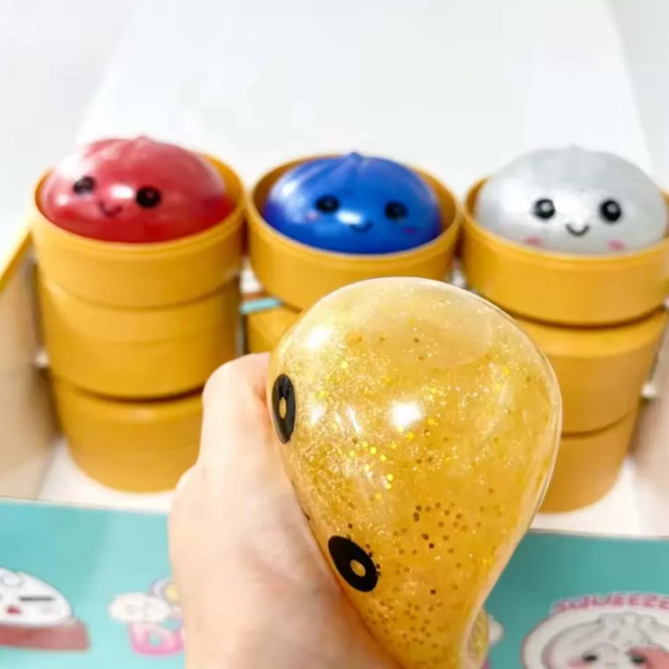 New pretty Glitter Dumpling Squishies Soft Cute Slow Rebound Stress Relief Toy for Kids And Adults Office Home Decor Gift Idea