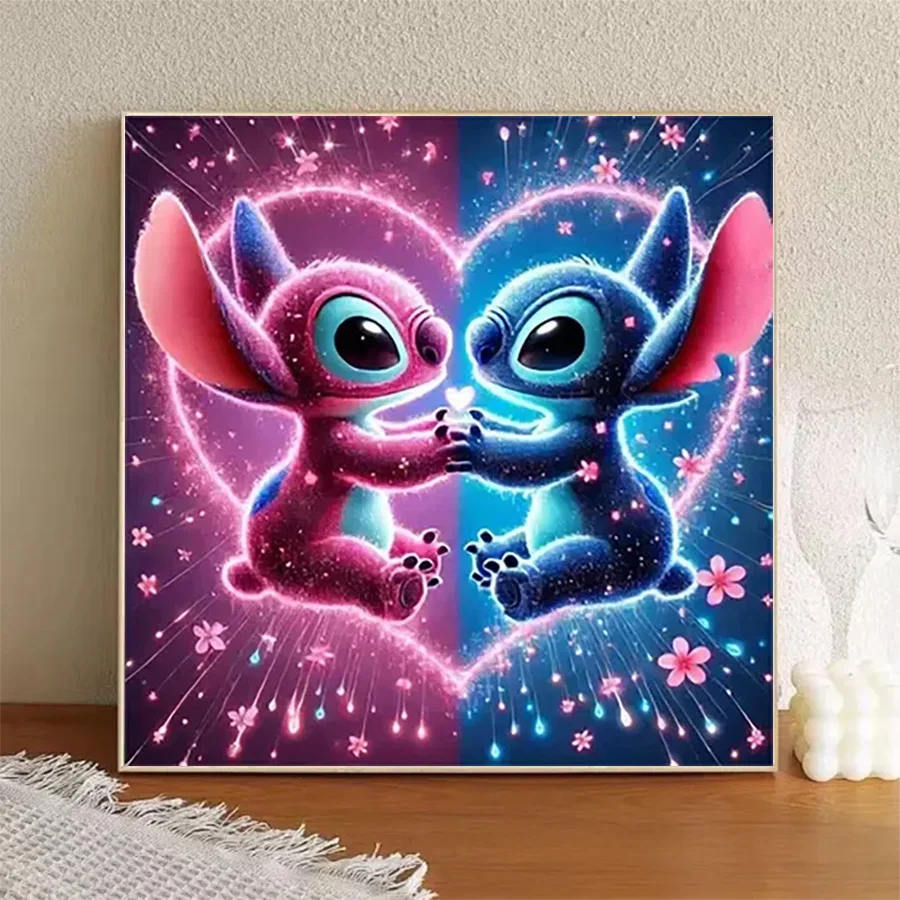 1 piece - Potdemiel-5D-DIY - Flocking cloth - Special drill - Diamond painting set - Love hug - Diamond art view 3