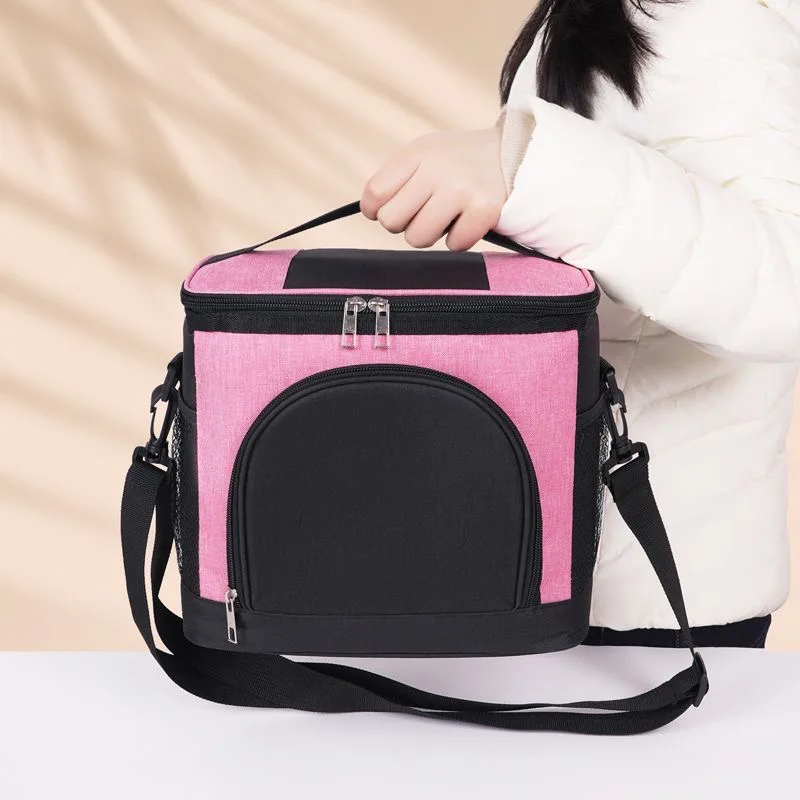 10L Portable Lunch Bag Food Thermal Box Durable Waterproof Office Cooler Lunchbox with Adjustable Shoulder Strap Insulated Case
