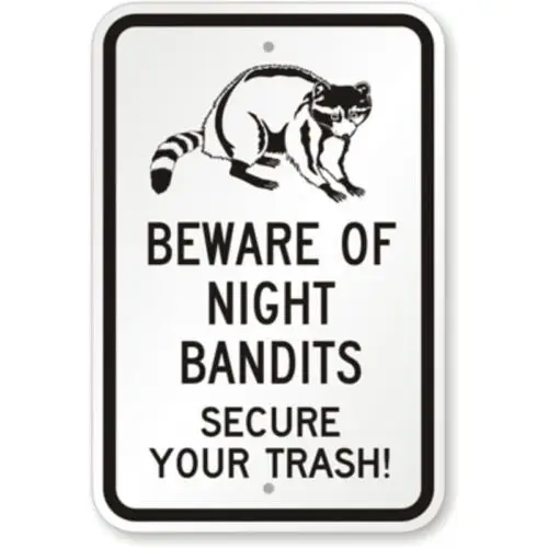 1p,Beware Of Night Bandits  Weatherproof ; metal sign