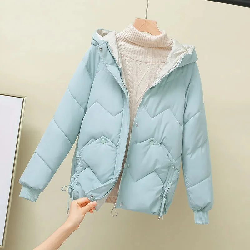 Women Winter Cotton Padded Jacket 2024 New Warm Thicken Cotton Coat Korean Loose Plus Size Parkas Coat Fashion Short Outwear