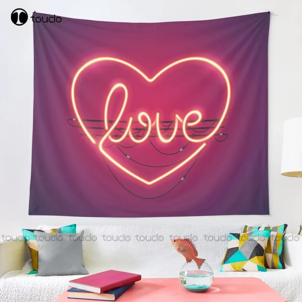 New Love Heart Neon Sign Tapestry Good Tapestry Websites Tapestry Wall Hanging For Living Room Bedroom Dorm Room Home Decor
