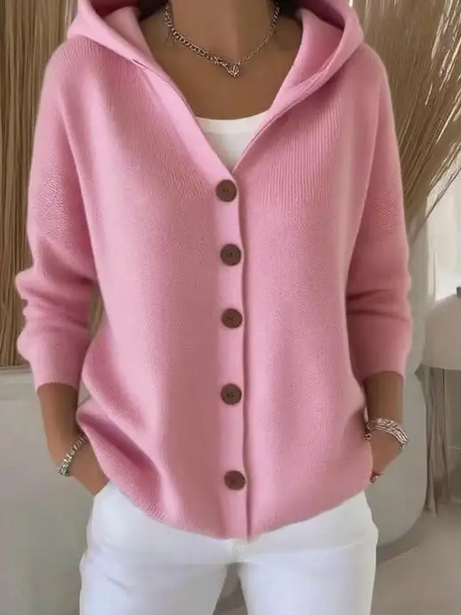 2025 New Foreign Trade Explosion Long Sleeve Hooded Button Open Shirt