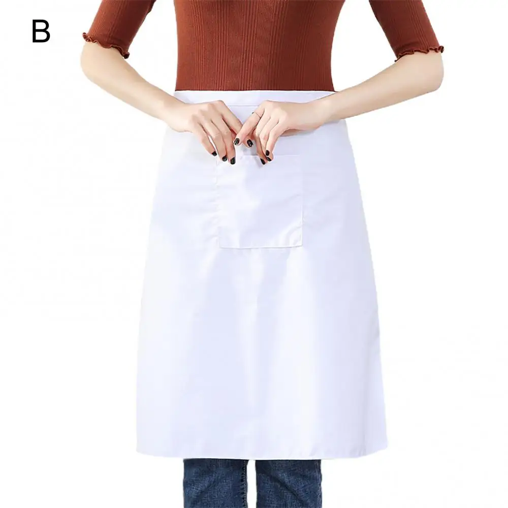 Unisex Short Bib Apron Apron Chef White Half Oversleeves Halter-Neck Bib Aprons Kitchen Cooking Supplies For Cooking Baking Rest