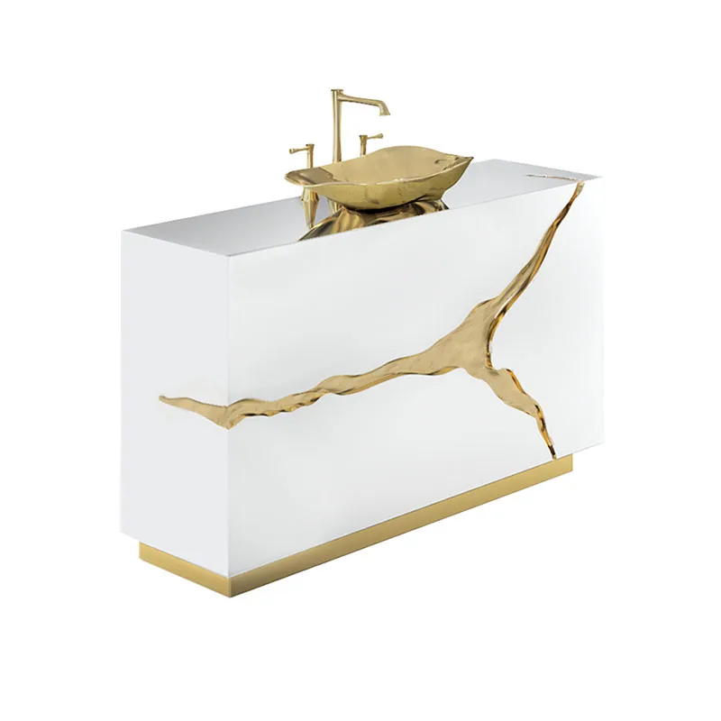 Light Luxury Hotel and Villa Bathroom Stainless Steel Wash Basin Durable and Stylish with Modern Art Design for Home Use
